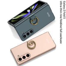 Load image into Gallery viewer, Electroplated Slim Samsung Galaxy Z Fold 5 Case with Front Screen Tempered Glass Protector & Ring - Mycasety Mycasety