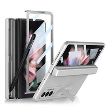 Load image into Gallery viewer, Magnetic Folding Full Wrap Protective Pen Case With Back Screen Glass Hinge Holder Phone Cover For Samsung Galaxy Z Fold 3 5G - mycasety2023 Mycasety