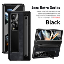 Load image into Gallery viewer, Jazz Retro Style Anyi-fall Protective Leather Phone Case For Samsung Galaxy Fold5 Fold4 With Front Protection Film And Stylus - Mycasety Mycasety