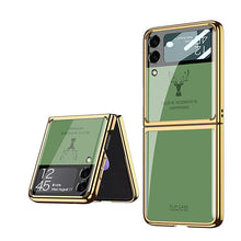 Load image into Gallery viewer, Electroplating Elk Shockproof Phone Case With Glass Screen Film For Galaxy Z Flip 6/5/4/3