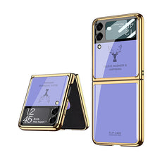 Load image into Gallery viewer, Electroplating Elk Shockproof Phone Case With Glass Screen Film For Galaxy Z Flip 6/5/4/3
