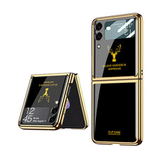 Load image into Gallery viewer, Electroplating Elk Shockproof Phone Case With Glass Screen Film For Galaxy Z Flip 6/5/4/3