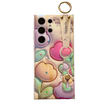 Load image into Gallery viewer, Glitter Blue Light 3D Tulips Case For Samsung Galaxy S24 S23 S22 S21 Ultra Plus Soft Silicone With Wrist Strap Support Stand Shell - Mycasety Mycasety