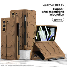 Load image into Gallery viewer, Leather Pen Holder Armor Phone Case With Back Screen Protector For Samsung Galaxy Z Fold 5/4/3 5G - Mycasety Mycasety