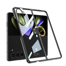 Load image into Gallery viewer, Transparent Electroplating Ring Holder Protective Phone Case For Samsung Galaxy Z Fold 5/4/3 5G - mycasety2023 Mycasety