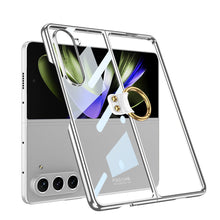 Load image into Gallery viewer, Transparent Electroplating Ring Holder Protective Phone Case For Samsung Galaxy Z Fold 5/4/3 5G - mycasety2023 Mycasety