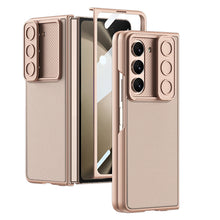 Load image into Gallery viewer, Leather All-inclusive Lens Slide Protector Phone Case With Back Screen Protector For Samsung Galaxy Z Fold 5/4/3 5G - Mycasety Mycasety