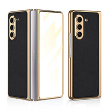 Load image into Gallery viewer, Luxury Leather Plating Phone Case With Back Screen Protector For Samsung Galaxy Z Fold 5/4/3 5G - Mycasety Mycasety