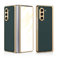Load image into Gallery viewer, Luxury Leather Plating Phone Case With Back Screen Protector For Samsung Galaxy Z Fold 5/4/3 5G - Mycasety Mycasety
