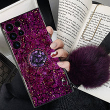 Load image into Gallery viewer, Retro Hair Ball Airbag Bracket Diamond Case for Samsung - mycasety2023 Mycasety
