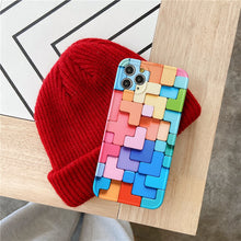 Load image into Gallery viewer, 2021 3D Stereo Tetris Pattern Full Lens Protection Case For iPhone