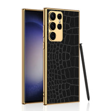 Load image into Gallery viewer, Electroplated Leather Soft Shell Samsung Galaxy S23 S23 Plus S23 Ultra Case