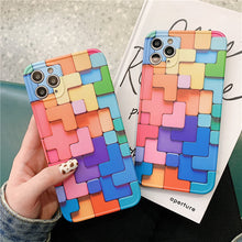 Load image into Gallery viewer, 2021 3D Stereo Tetris Pattern Full Lens Protection Case For iPhone