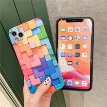 Load image into Gallery viewer, 2021 3D Stereo Tetris Pattern Full Lens Protection Case For iPhone