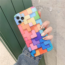 Load image into Gallery viewer, 2021 3D Stereo Tetris Pattern Full Lens Protection Case For iPhone