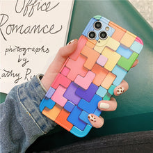 Load image into Gallery viewer, 2021 3D Stereo Tetris Pattern Full Lens Protection Case For iPhone