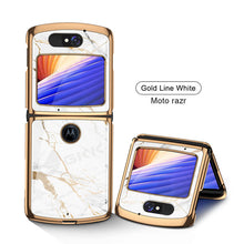 Load image into Gallery viewer, Luxury Plating Fold Case Plexiglass Pattern Shockproof Edge Cover For Motorola Moto Razr 5G