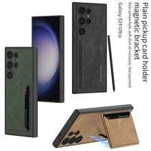 Load image into Gallery viewer, Frosted Leather Phone Case With Card Holder For Samsung Galaxy S24 Ultra Plus