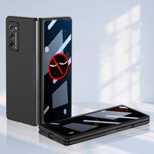 Load image into Gallery viewer, Leather Tempered Glass Case For Samsung Galaxy Z Fold 2 Luxury Carbon Fiber Plating Cover With Screen
