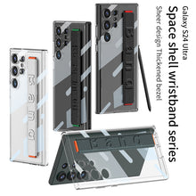 Load image into Gallery viewer, Transparent Space Shell Wristband Holder Phone Case For Samsung S24 S23 Ultra Plus