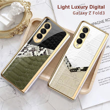 Load image into Gallery viewer, Python Leopard Print Tempered Glass Case for Samsung Galaxy Z Fold 3 5G