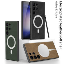 Load image into Gallery viewer, Magnetic Magsafe Leather Phone Case For Samsung Galaxy S24 S23 Ultra Plus