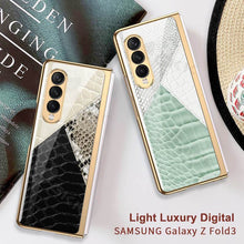 Load image into Gallery viewer, Python Leopard Print Tempered Glass Case for Samsung Galaxy Z Fold 3 5G
