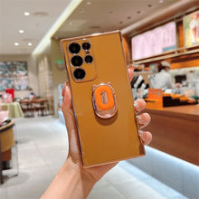 Load image into Gallery viewer, Luxury Electroplating Stand Ring Holder Phone Case With Finger Ring For Samsung Galaxy S23 S22 S21 Ultra Plus
