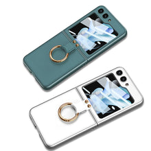 Load image into Gallery viewer, Original Leather Back Screen Tempered Glass Hard Frame Cover For Samsung Galaxy Z Flip5 Flip4 Flip3 - mycasety2023 Mycasety