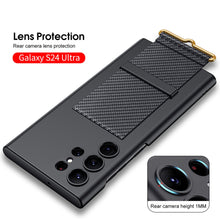 Load image into Gallery viewer, Leather Strap Holder All-inclusive Phone Case For Samsung S24 S23 S22 Ultra Plus