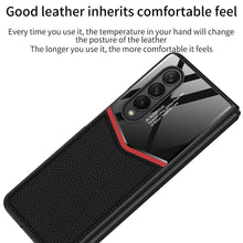 Load image into Gallery viewer, Ultra-thin Plain Leather Luxury Business Tempered Glass Case for Samsung Galaxy Z Fold 3 5G