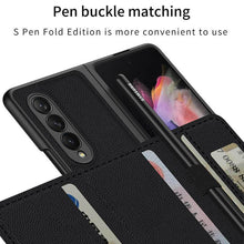 Load image into Gallery viewer, Leather Card Bag Wallet Pen Clasp All-included Cover For Samsung Z Fold 3 5G