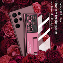 Load image into Gallery viewer, Magnetic Bracket Electroplated Soft Clear Phone Case For Samsung Galaxy S23 S22 Ultra Plus