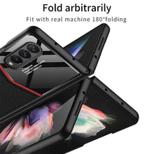 Load image into Gallery viewer, Ultra-thin Plain Leather Luxury Business Tempered Glass Case for Samsung Galaxy Z Fold 3 5G