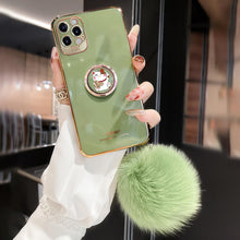 Load image into Gallery viewer, 2021 Luxury Electroplating Kitten Ring iPhone Case With Hairball