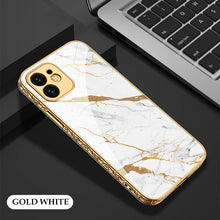 Load image into Gallery viewer, Luxury Baroque Carving Edge Plating Anti-knock Protection Tempered Glass Case For iPhone