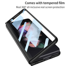 Load image into Gallery viewer, Magnetic Stand Suitcase Pattern All-included Protective Cover For Samsung Galaxy Z Fold 3 5G  With Tempered Glass Screen

