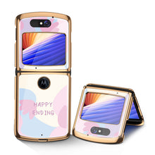 Load image into Gallery viewer, Luxury Plating Fold Case Plexiglass Pattern Shockproof Edge Cover For Motorola Moto Razr 5G