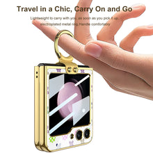 Load image into Gallery viewer, Electroplating Ring Holder Drop-proof Phone Case With Back Screen Protector For Samsung Galaxy Z Flip5 Flip4 Flip3 - mycasety2023 Mycasety
