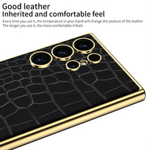 Load image into Gallery viewer, Luxury Leather Electroplated Protective Phone Case For Samsung Galaxy S24 S23 Ultra Plus