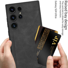 Load image into Gallery viewer, Frosted Leather Phone Case With Card Holder For Samsung Galaxy S24 Ultra Plus