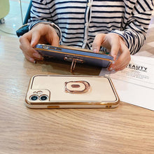 Load image into Gallery viewer, Plating Clear Candy Color Phone Case with Ring Holder for iPhone 11 12 Pro Max XS Max XR X 8 7 Plus - VooChoice