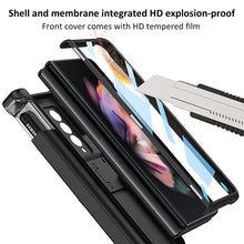Load image into Gallery viewer, Magnetic Armor All-included Slide Pen Case With Back Screen Glass Hinge Holder Phone Cover For Samsung Galaxy Z Fold3 Fold4 5G