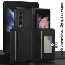 Load image into Gallery viewer, Leather Card Bag Wallet Pen Clasp All-included Cover For Samsung Z Fold 3 5G