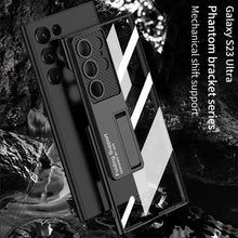 Load image into Gallery viewer, Magnetic Bracket Electroplated Soft Clear Phone Case For Samsung Galaxy S23 S22 Ultra Plus