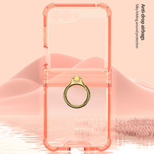 Load image into Gallery viewer, Soft Clear Ring Holder Hinge Airbag Protective Phone Case For Samsung Galaxy Z Flip5 Flip4 Flip3 - mycasety2023 Mycasety
