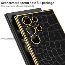 Load image into Gallery viewer, Luxury Leather Electroplated Protective Phone Case For Samsung Galaxy S24 S23 Ultra Plus