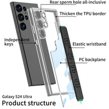 Load image into Gallery viewer, Transparent Space Shell Wristband Holder Phone Case For Samsung S24 S23 Ultra Plus