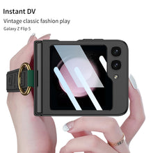 Load image into Gallery viewer, Premium Wristband Ring Holder Phone Case With Back Screen Protector For Samsung Galaxy Z Flip5 Flip4 Flip3