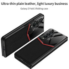 Load image into Gallery viewer, Ultra-thin Plain Leather Luxury Business Tempered Glass Case for Samsung Galaxy Z Fold 3 5G